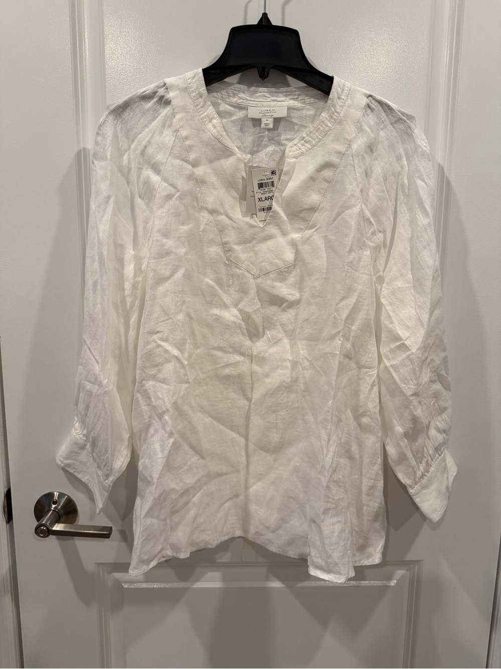 Charter Club White Lightweight 100% Linen Blouse